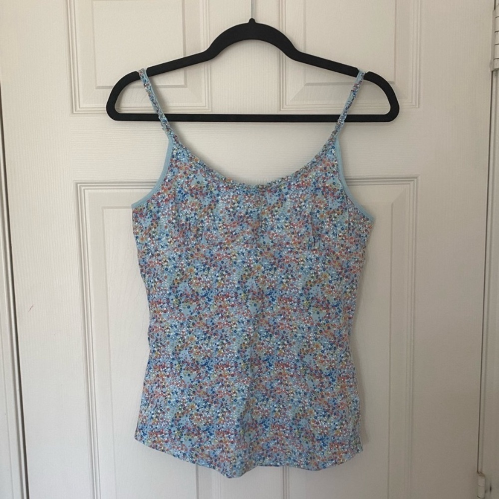 Floral Blue Cami Tank Top